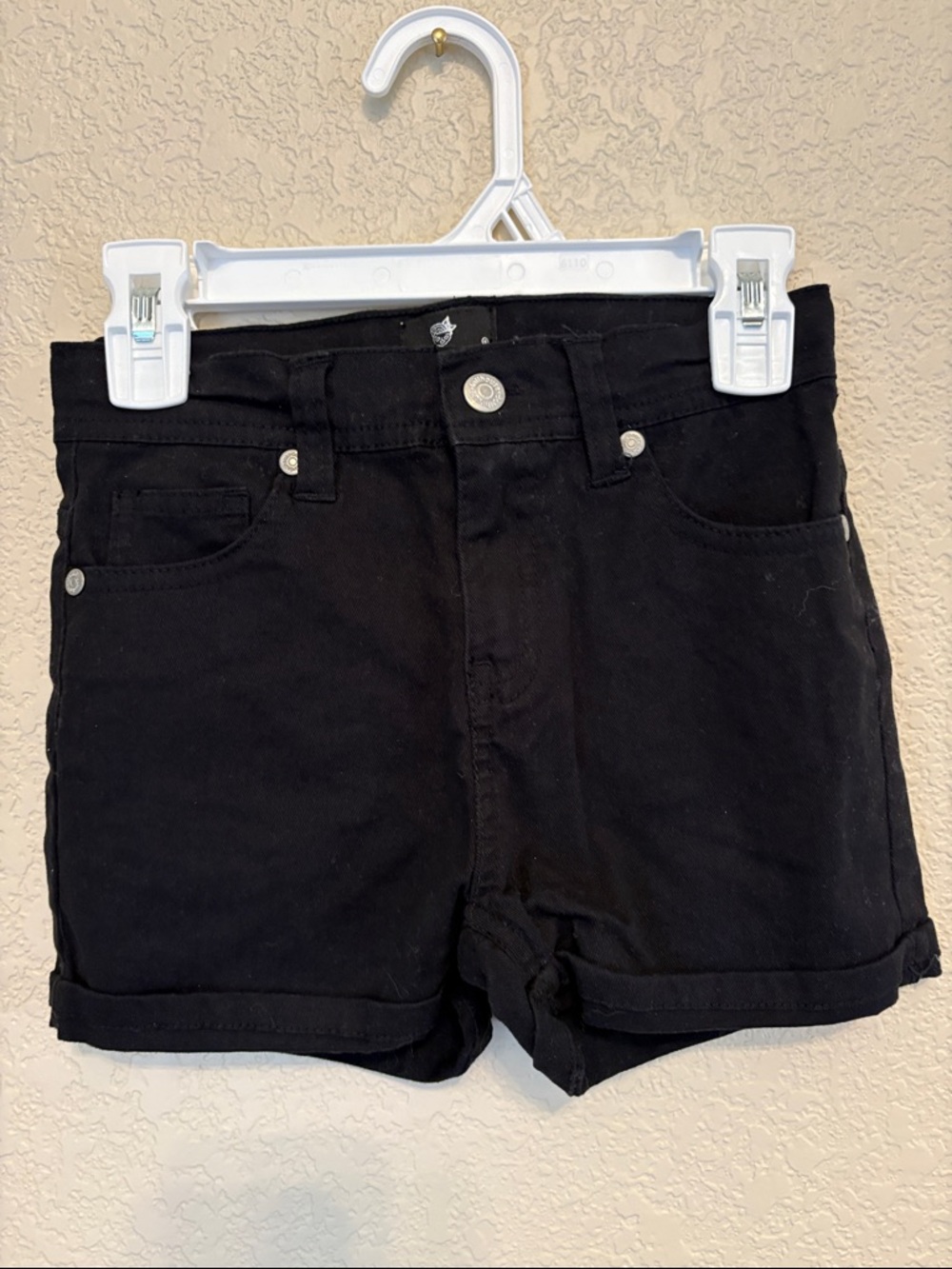 Dollhouse Black High-Rise Cuffed Denim Shorts